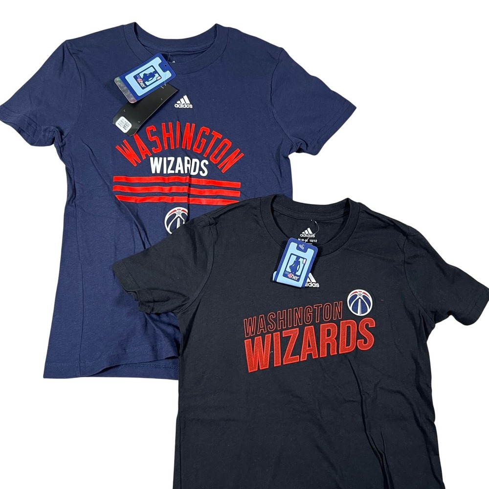 Adidas Washington Wizards NBA Kids T-Shirt 2 Pack Navy Black NWT Size M 10/12